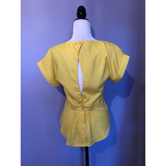 Lucca couture yellow peplum blouse with open back - Picture 6 of 6